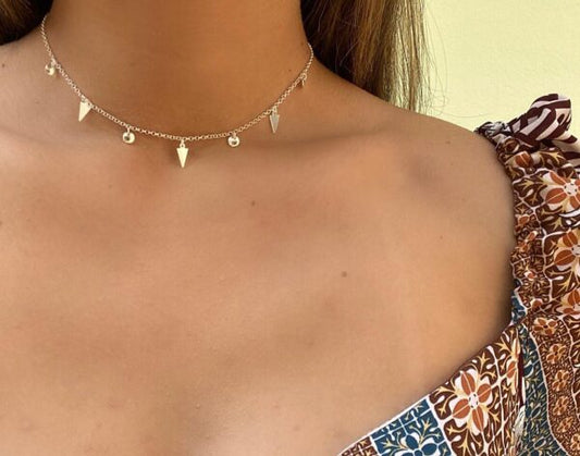 Sparks Choker | waterproof silver necklace